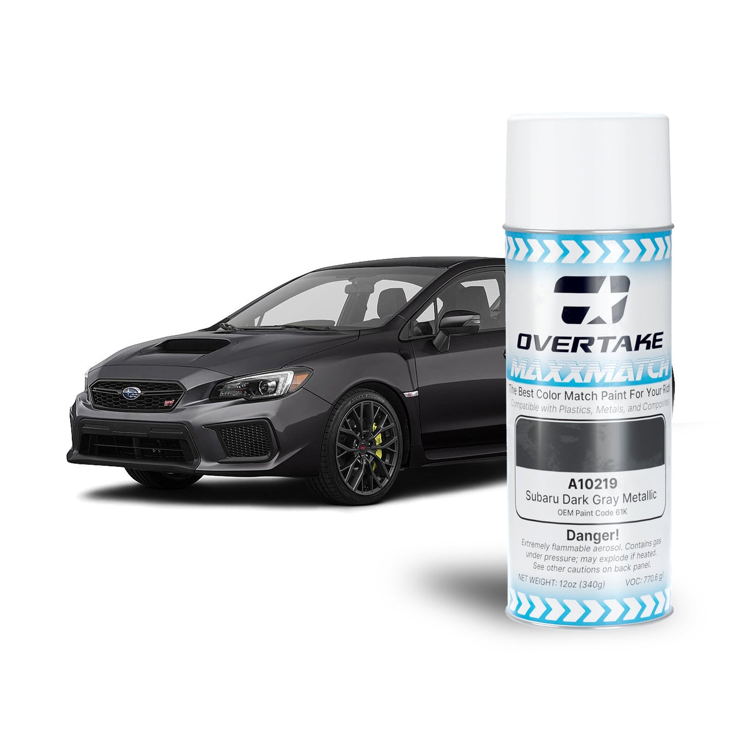 OVERTAKE MaxxMatch Paint - Subaru Dark Grey Metallic 61K 12oz. Can