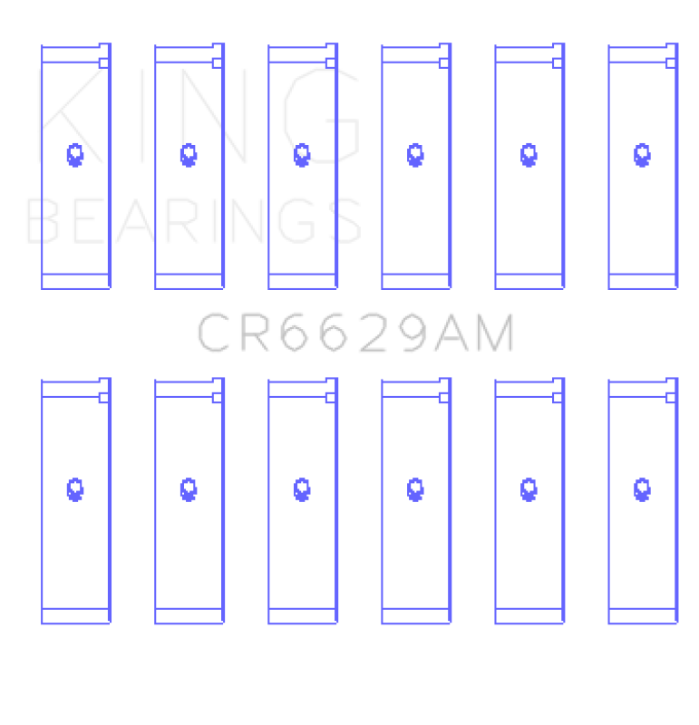 King Engine Bearings Mitsubishi 181CI 3.0L 6G72 V6 / 152CI 2.5L 6G73 V6 (Size +0.50) Rod Bearing Set