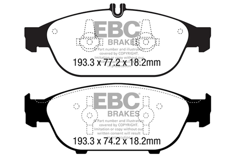 EBC 12+ Mercedes-Benz E550 4.6 Twin Turbo Coupe Yellowstuff Front Brake Pads