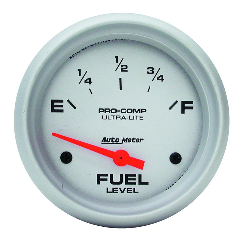 Autometer Ultra-Lite 66.7mm Short Sweep Electronic 0 E/90 F Fuel Level Gauge