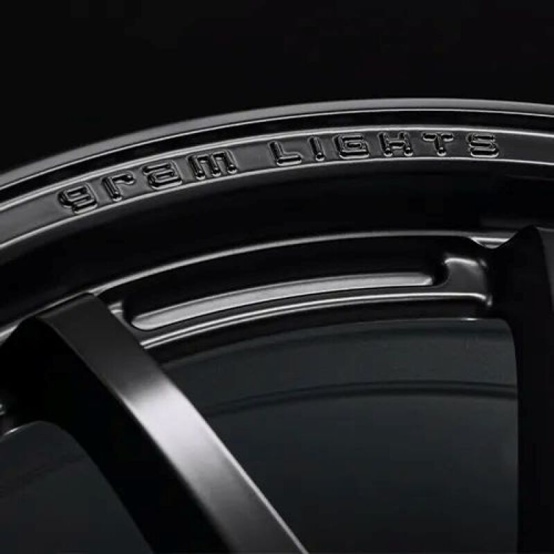 Gram Lights 57NR LIMITED II 18x8.5 +45 5-112 Semigloss Black Wheel w/ Black Cap/Stickers/Air Valve