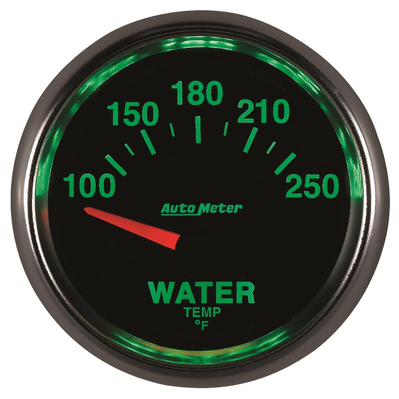 Autometer GS 52mm 100-250 Deg F Short Sweep Electronic Water Temperature Gauge