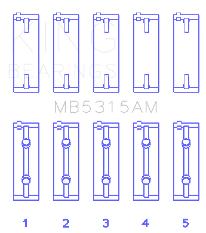 King Engine Bearings Mitsubishi 4G63T/4G64 (Size 0.25) Main Bearing Set