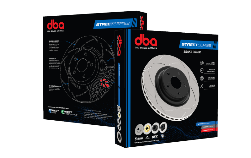 DBA 93-04 Eagle Talon Tsi AWD Front Street Series Drilled & Slotted Rotor w/Gold Hat