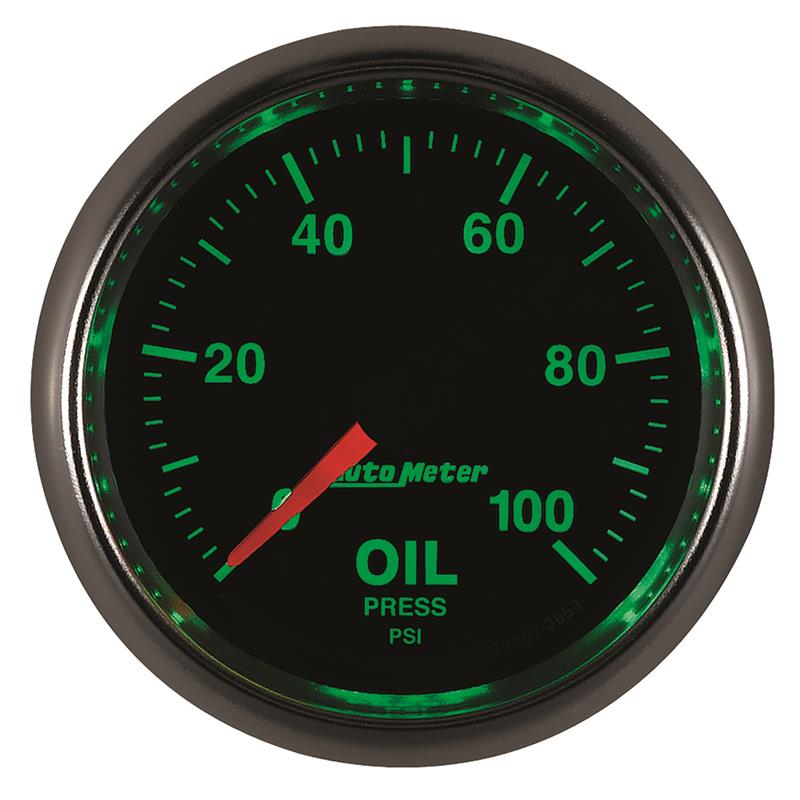 Autometer GS Series 2-1/16in Oil Pressure Gauge 100PSI Electric Full Sweep