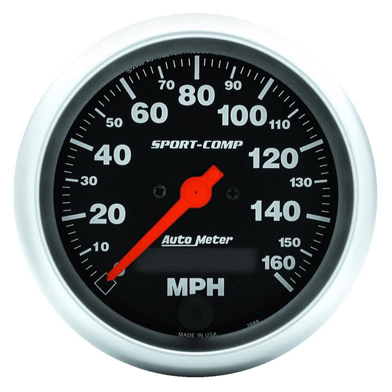 Autometer Sport-Comp 3-3/8 inch 160 MPH Electronic Speedometer Gauge