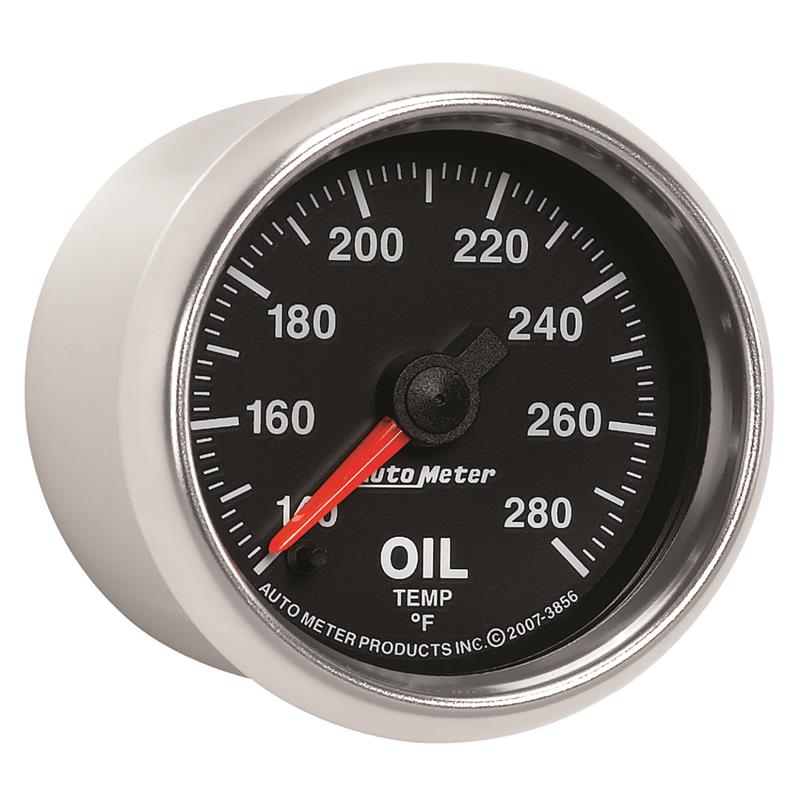Autometer GS Series 2-1/16in Oil Temperature Gauge 140-280 Degrees Electric Full Sweep