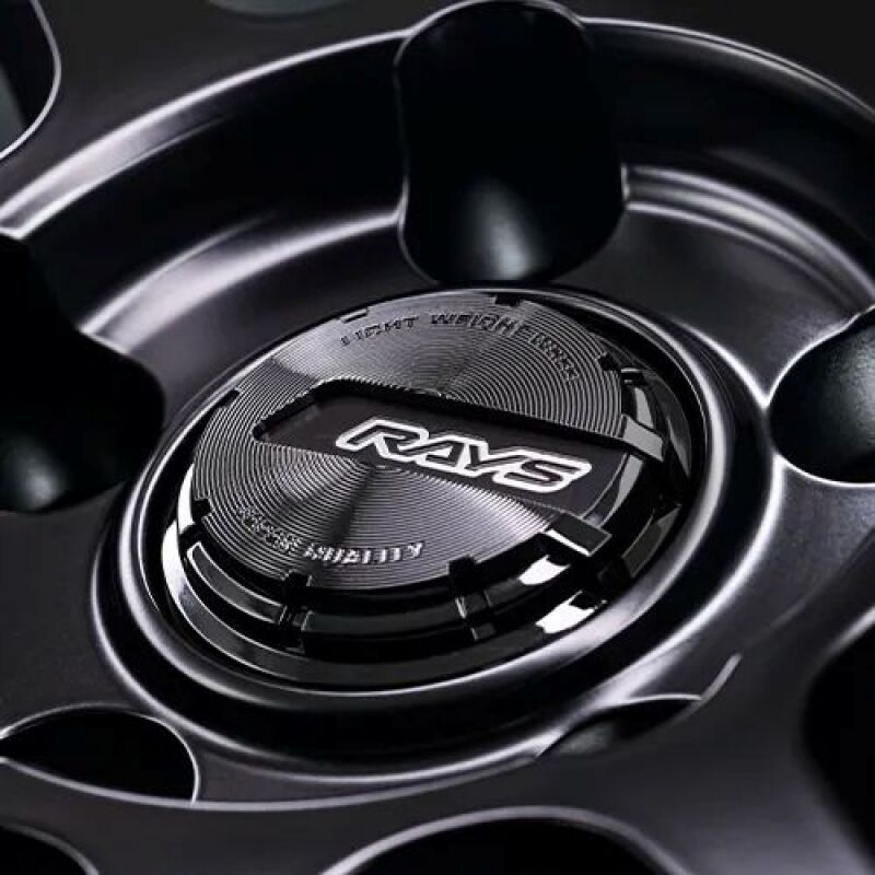 Gram Lights 57NR LIMITED II 18x7.5 +38 5-114.3 Semigloss Black Wheel w/ Black Cap/Stickers/Air Valve