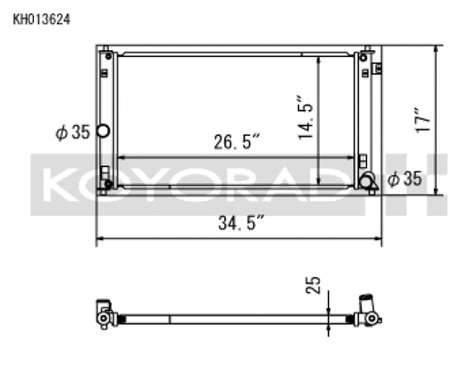 Koyo 2019 Toyota Corolla Hatchback 6MT and CVT (E210 Chassis) All Aluminum Radiator