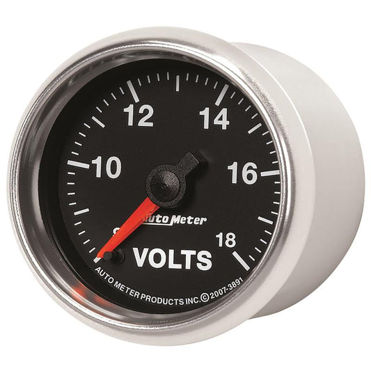 Autometer GS Series 2-1/16in Voltmeter 18V Electrical Gauge Full Sweep