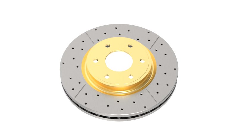 DBA 93-04 Eagle Talon Tsi AWD Front Street Series Drilled & Slotted Rotor w/Gold Hat