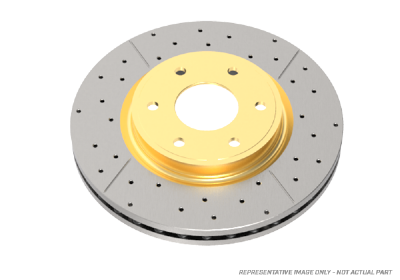 DBA 05-12 Volvo V50 T5 AWD (w/320mm Rotor) Front Street Series Drilled & Slotted Rotor w/Gold Hat