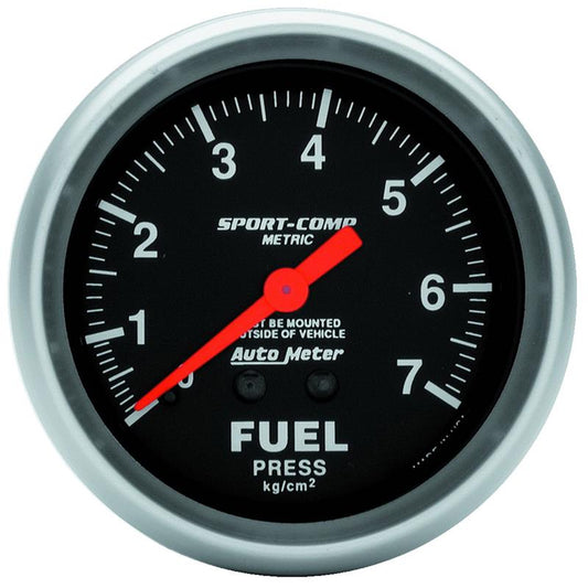 Autometer Sport-Comp 2 5/8in 0-7 Kg/Cm2 Mechanical Fuel Pressure Gauge