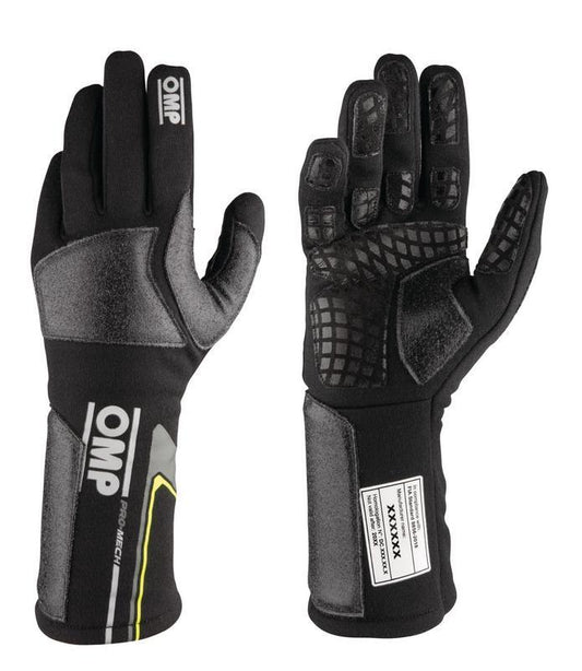 OMP Pro Mech-S Gloves Fia 8856-2018 Fluo Yellow Sz L