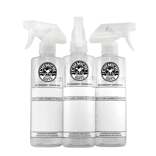Chemical Guys Secondary Container Dilution Bottle With Professional Standard Sprayer - 16oz (3 Pack)