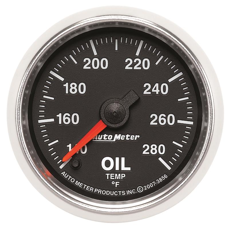 Autometer GS Series 2-1/16in Oil Temperature Gauge 140-280 Degrees Electric Full Sweep
