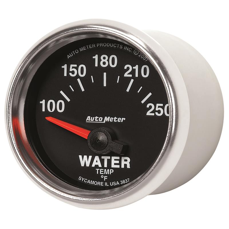 Autometer GS 52mm 100-250 Deg F Short Sweep Electronic Water Temperature Gauge