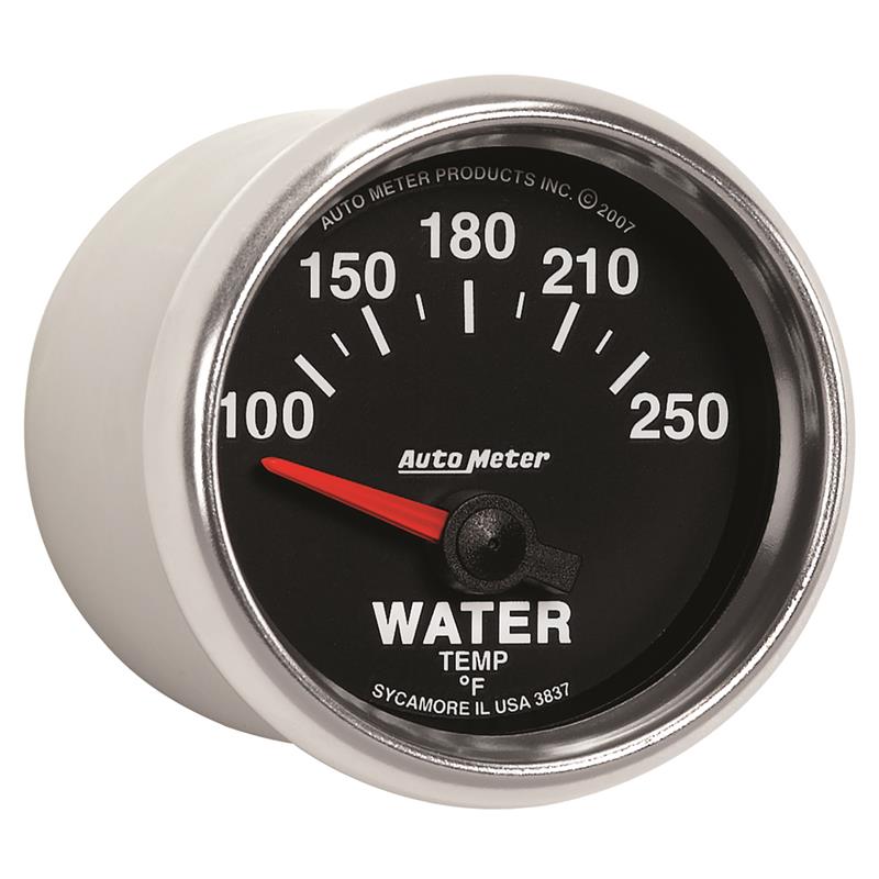 Autometer GS 52mm 100-250 Deg F Short Sweep Electronic Water Temperature Gauge