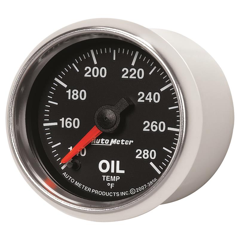 Autometer GS Series 2-1/16in Oil Temperature Gauge 140-280 Degrees Electric Full Sweep