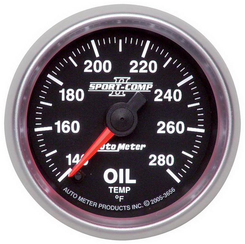 Autometer Sport-Comp II 52mm Full Sweep Electronic 140-280 Deg. F Oil Temperature Gauge