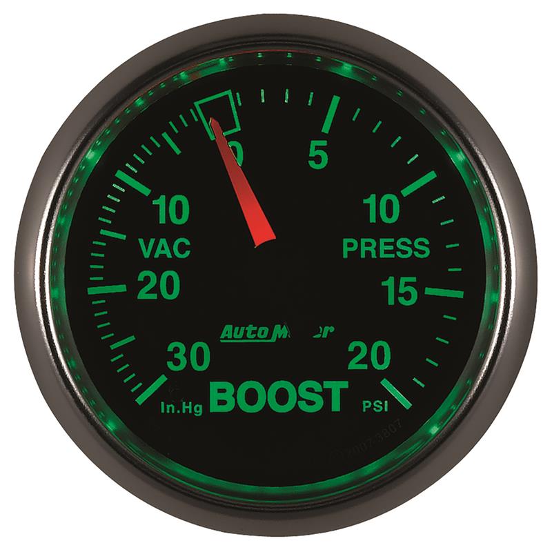 Autometer GS 52mm 30 in Hg/20 psi Mechanical Vacuum/Boost Gauge