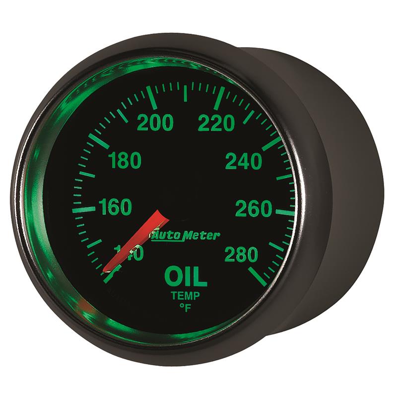 Autometer GS Series 2-1/16in Oil Temperature Gauge 140-280 Degrees Electric Full Sweep
