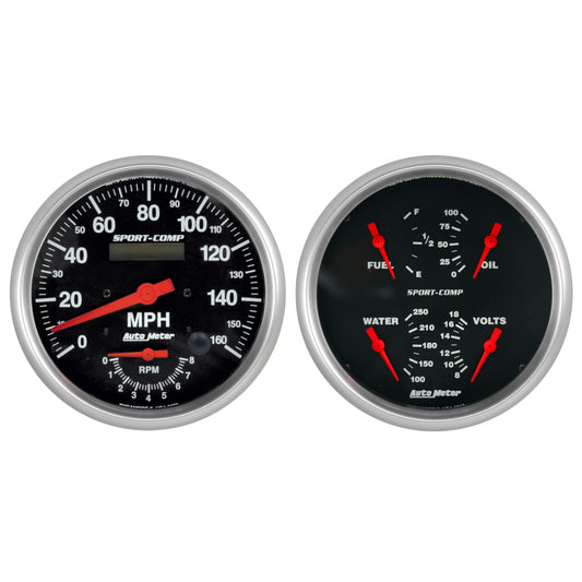 Autometer Sport-Comp Quad & Tach/Speedo 5in. - 2 Pc.