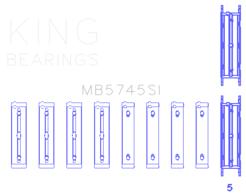 King Engine Bearings Subaru FA/FB (Size 0.25 Oversized) Main Bearing Set